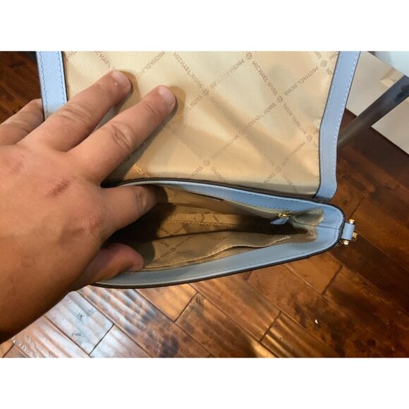 Michael Kors Light Blue Jet Set Logo Crossbody Bag Purse - Picture 8 of 8